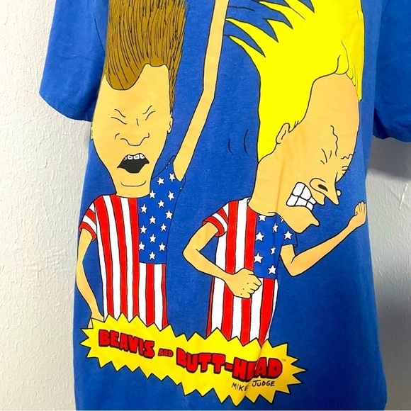 MTV Beavis & Butt-Head Wearing USA Flag T-Shirt Size XL (46/48) Rock-n-Roll NWT - Picture 3 of 5